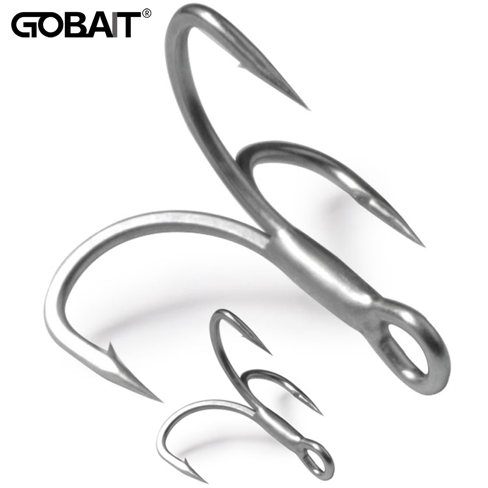 Fishing Hook Barbless - GOBAIT 20PCS Treble Hooks 2#-10# Fishhook