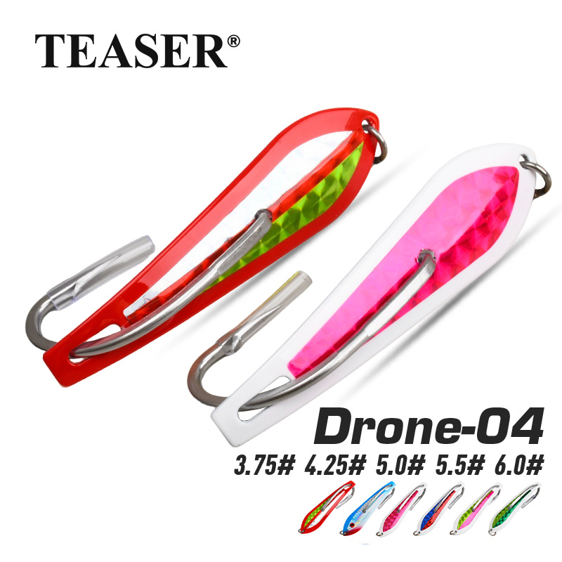 Fishing Hook Size - TEASER Single-Hook Large Metal Jig, High-Carbon