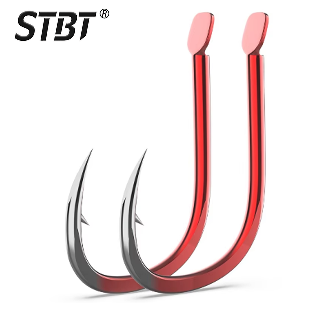 Fishing Hook Barbless - New 50Pcs/Box ISEAMA High-Carbon Steel Red