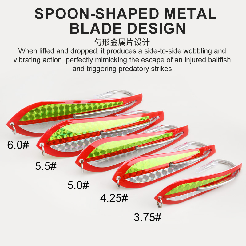 TEASER Single-Hook Large Metal - Fishing Hook Size recension och pris